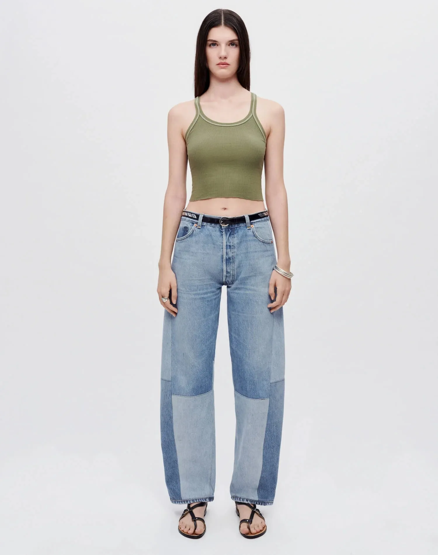 RE/DONE Cropped Ribbed Tank