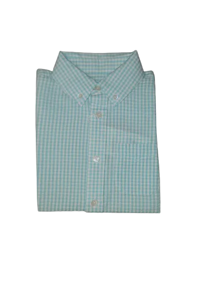 SEERSUCKER SHORT SLEEVE AQUA