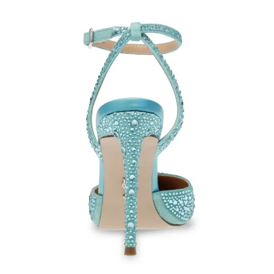 Steve Madden Revert-S Aruba Blue Metallic Fabric W/Matchin Sandals