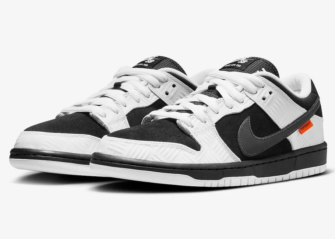 TIGHTBOOTH x Nike SB Dunk Low White Black Safety Orange FD2629-100