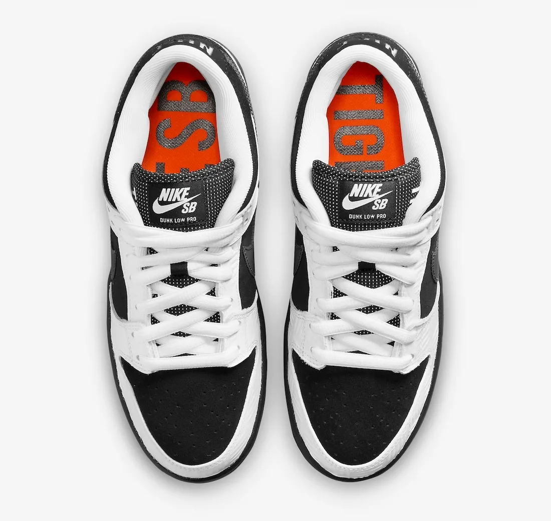 TIGHTBOOTH x Nike SB Dunk Low White Black Safety Orange FD2629-100