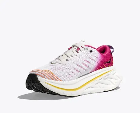 WOMEN'S HOKA BONDI X | BLANC DE BLANC / PINK YARROW