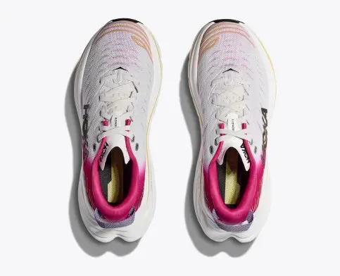 WOMEN'S HOKA BONDI X | BLANC DE BLANC / PINK YARROW