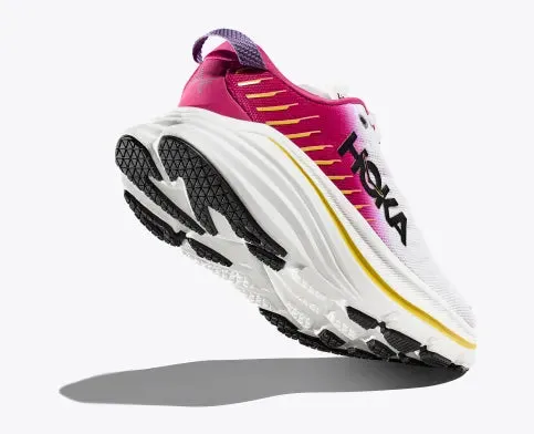 WOMEN'S HOKA BONDI X | BLANC DE BLANC / PINK YARROW